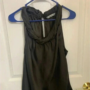Signature by Larry Levine Women Tank Top Blouse Sleeveless Keyhole Black Size L